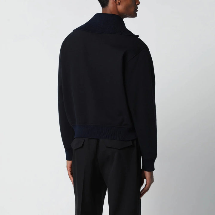 Jil Sander - Navy blue half-zip sweatshirt