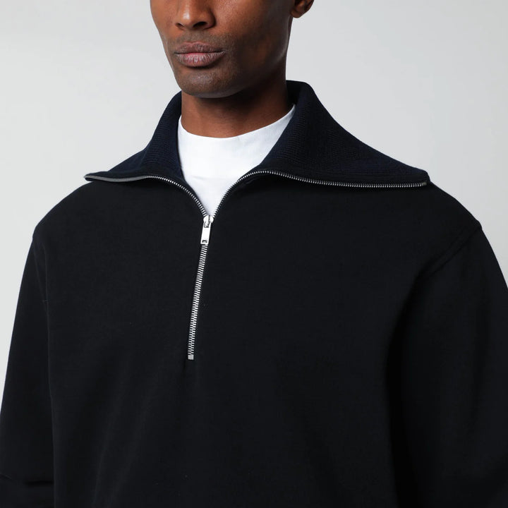 Jil Sander - Navy blue half-zip sweatshirt