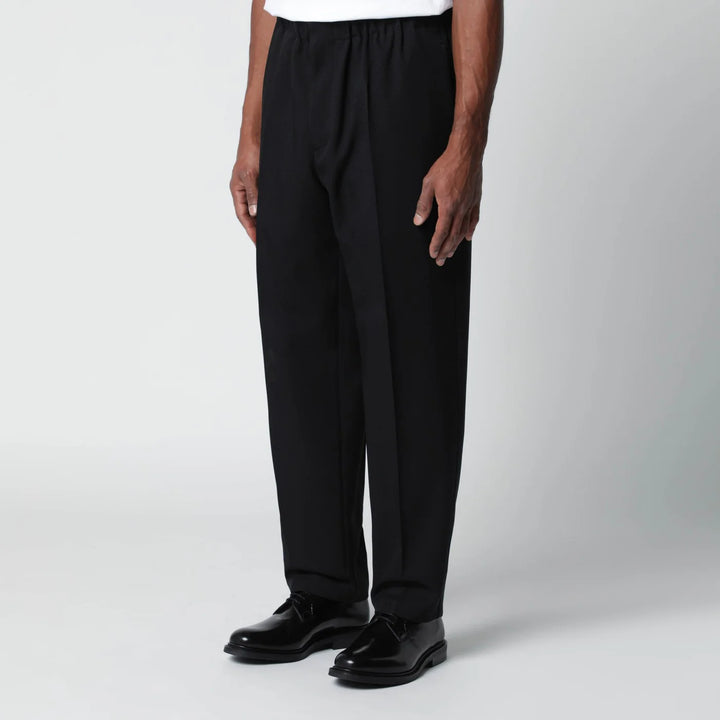 Jil Sander - Black technical serge trousers