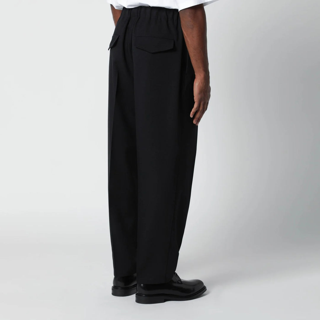 Jil Sander - Black technical serge trousers