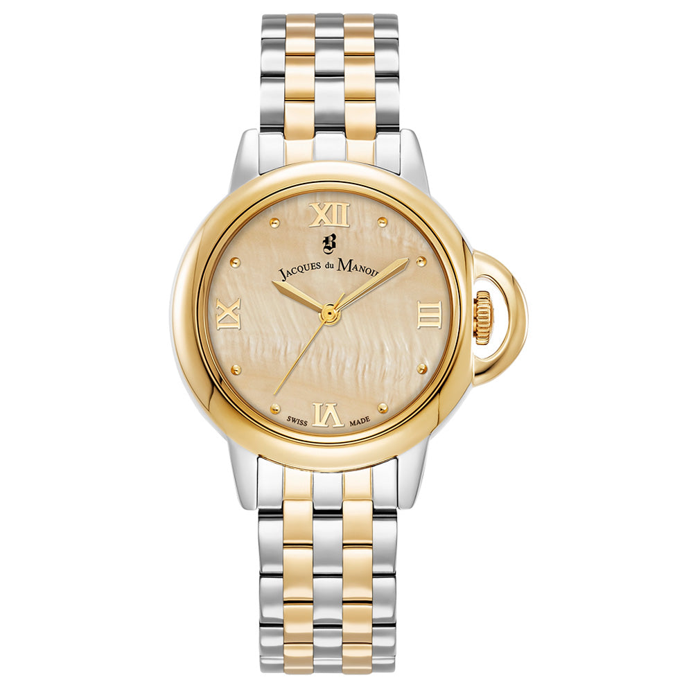 Jacques Du Manoir Grace 32mm Analog Gold Silver Stainless Steel Strap Watch