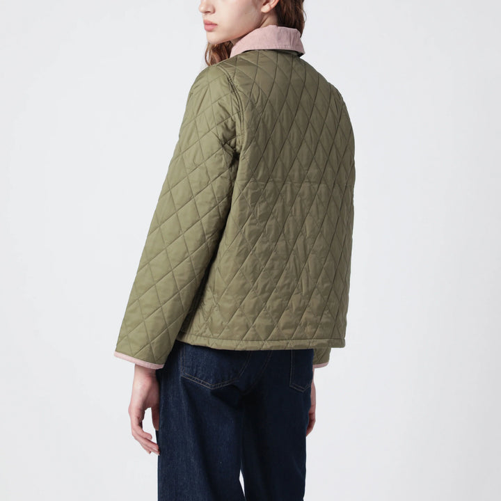 Barbour - Liddesdale Cropped Icons quilted jacket in olive green