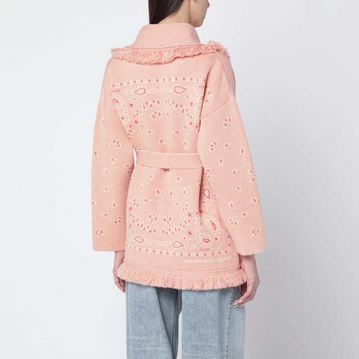Alanui - Salmon pink paisley cardigan