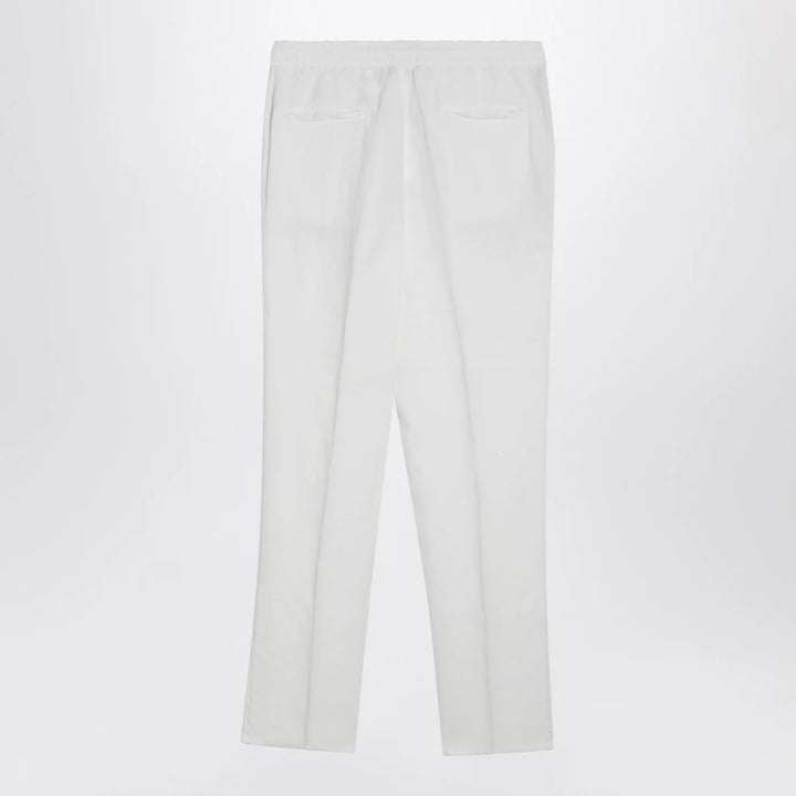 Brunello Cucinelli - White linen drawstring trousers