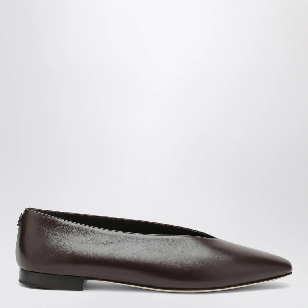 Jimmy Choo - Chocolate Leather Margot Ballet Flats