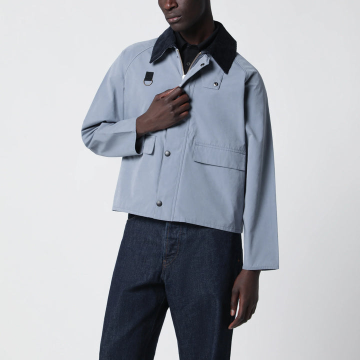 Barbour - Light blue washed Spey jacket in cotton blend