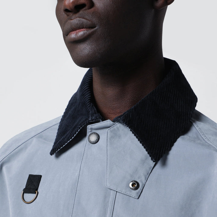 Barbour - Light blue washed Spey jacket in cotton blend