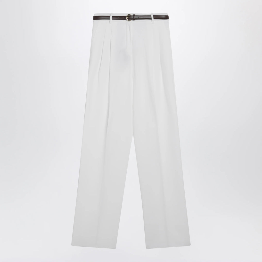 Max Mara Studio - White cotton trousers