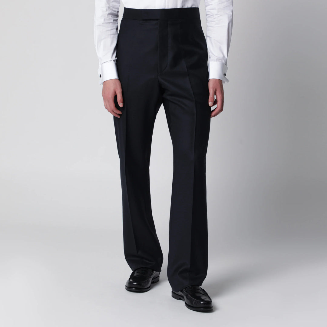 Thom Browne - Navy blue wool trousers