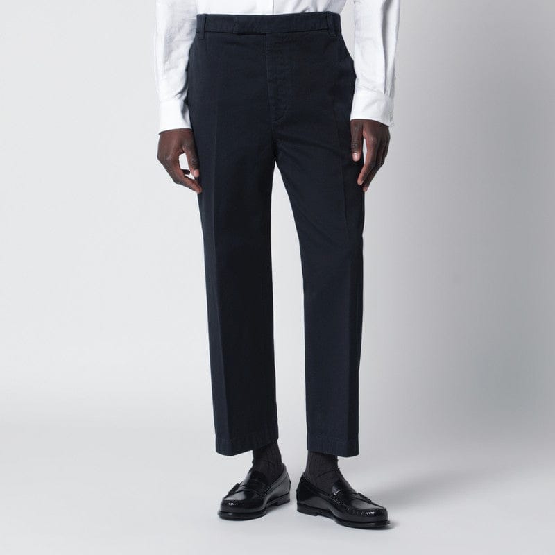Pants Thom Browne - Navy blue cotton trousers - 3 Brand