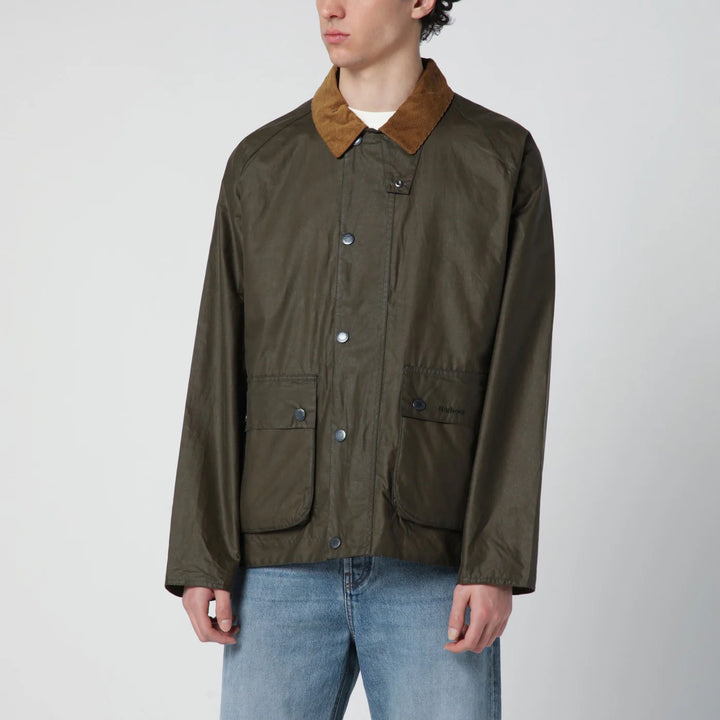 Barbour - Modern Bedale olive green waxed jacket