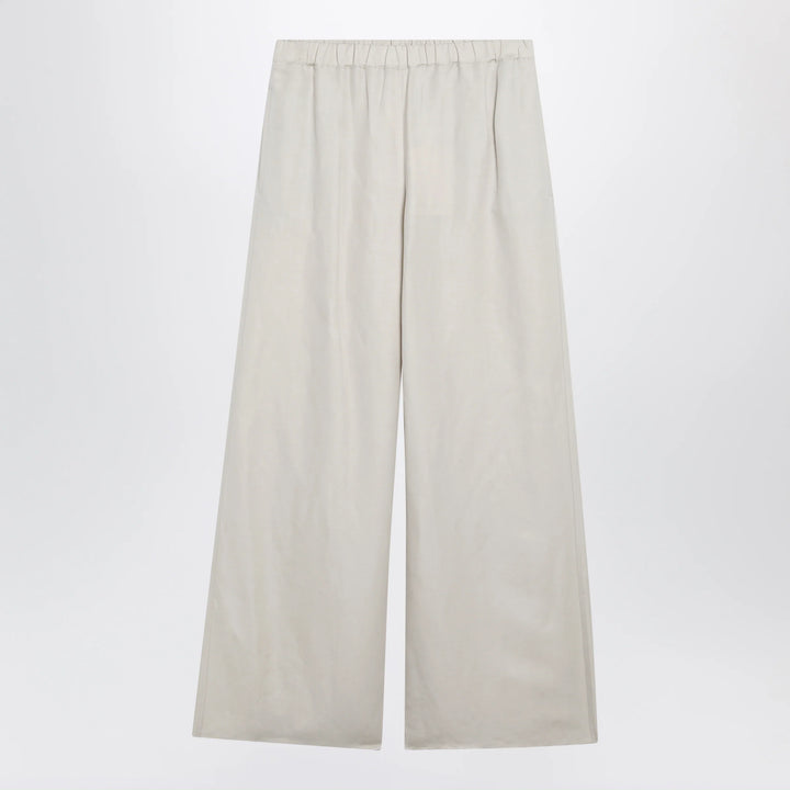 Max Mara - Wide-leg linen and silk twill trousers in beige
