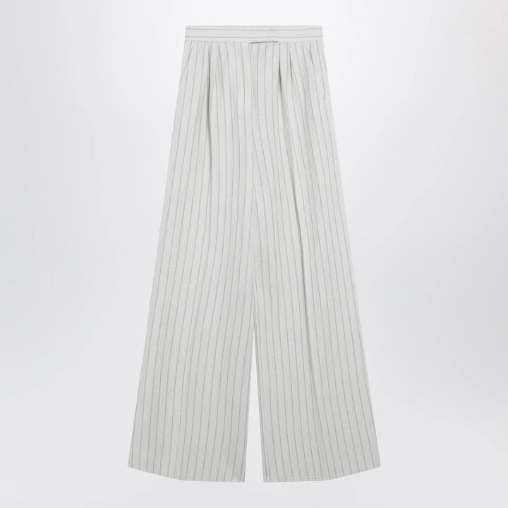 Max Mara - Wide pinstripe piqué jersey trousers