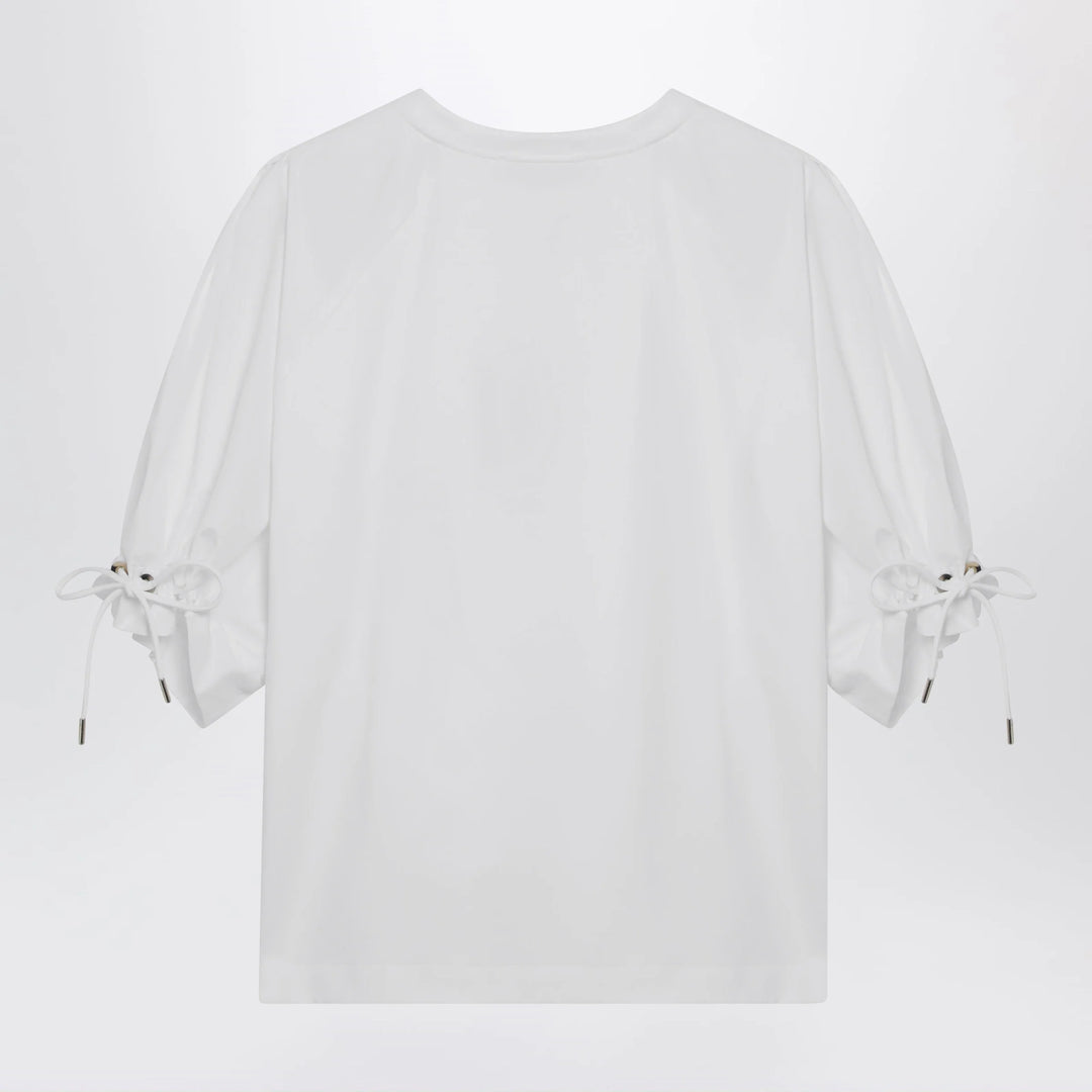 Max Mara - Optical white cotton-blend jersey top