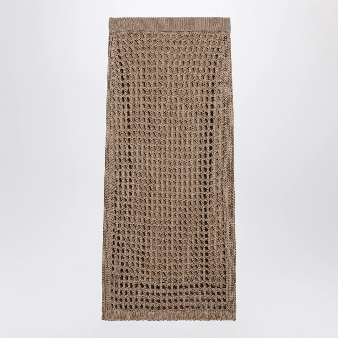 Max Mara - Mesh cotton maxi skirt in Desert