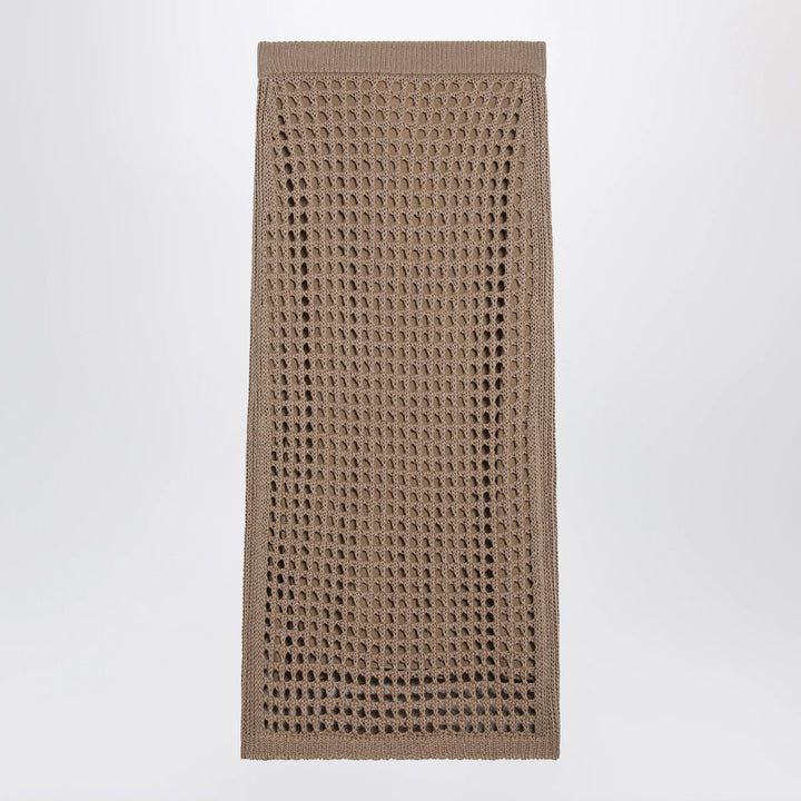 Max Mara - Mesh cotton maxi skirt in Desert
