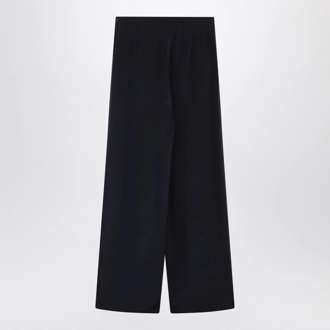 Max Mara - Navy silk-blend trousers