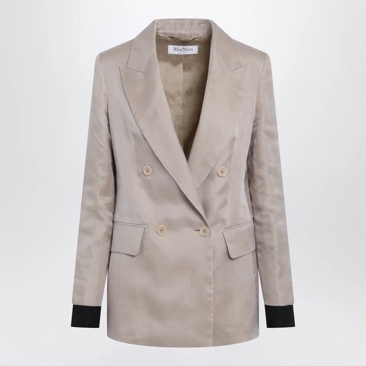Max Mara - Oversized linen and organza blazer in pink