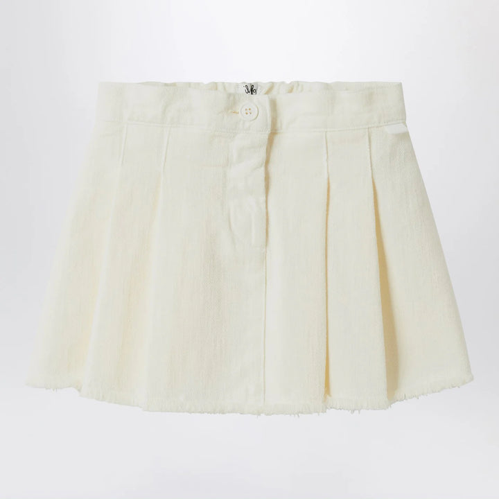 Il Gufo - White milk skirt in denim
