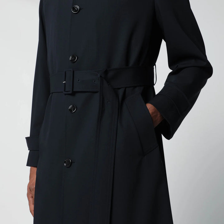 Lardini - Blue single-breasted wool trench coat