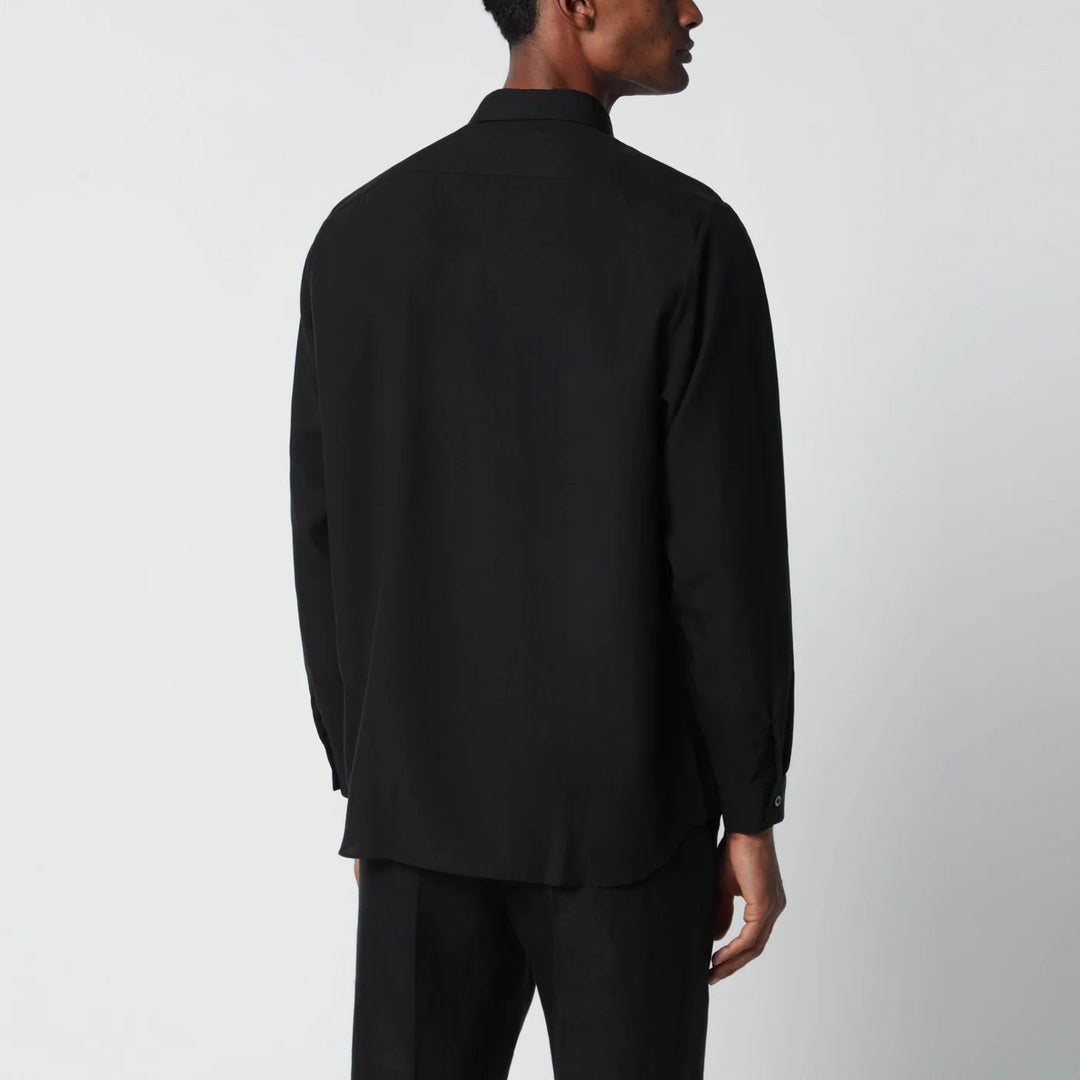 Lardini - Black linen-blend shirt
