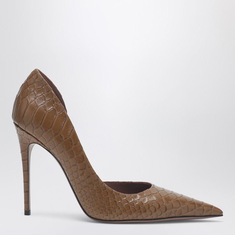 Shoes Paris Texas - Vera 105 coffee-colored leather pumps with python-effect - 36,5 IT Brand