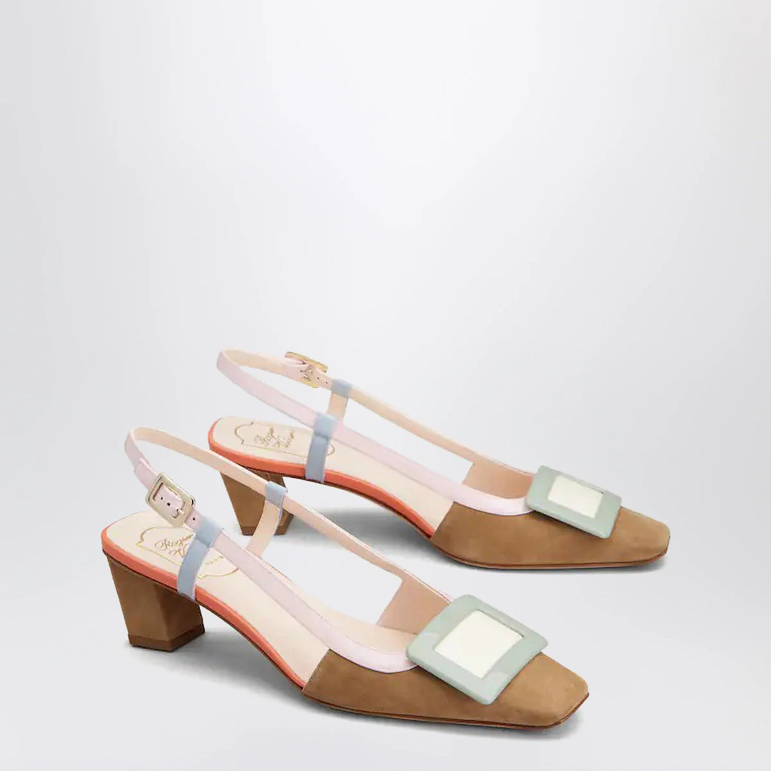 ROGER VIVIER - Belle Vivier multicoloured suede slingback
