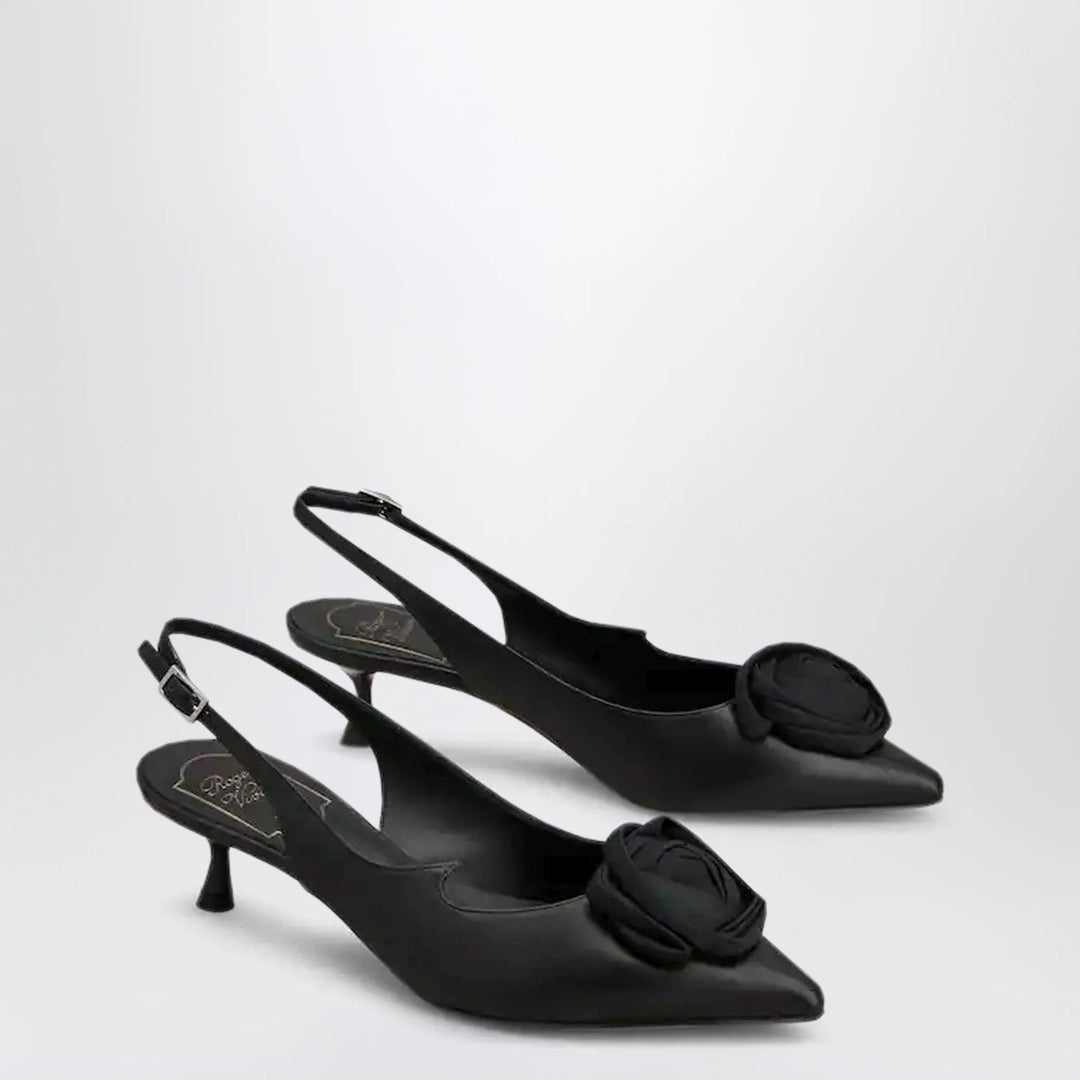 ROGER VIVIER - Rose Vivier Slingback Pumps in Black Leather