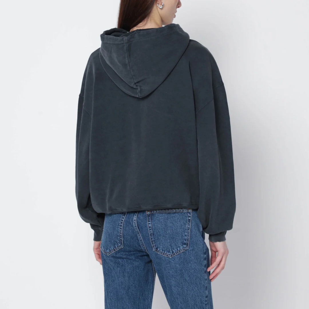 ANINE BING - Black washed hoodie with distressing