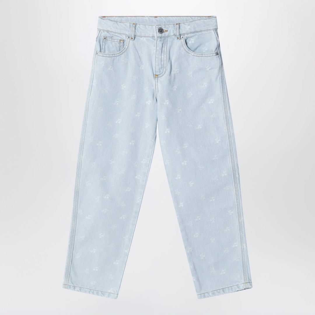 Bonpoint - Eloha denim jeans with jacquard cherries