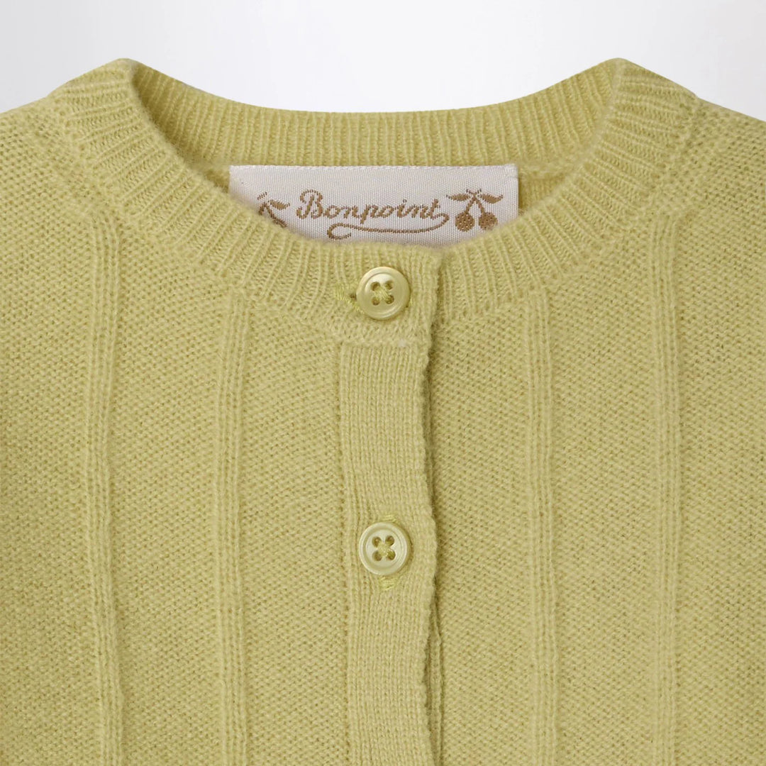Bonpoint - Leander light green cashmere cardigan
