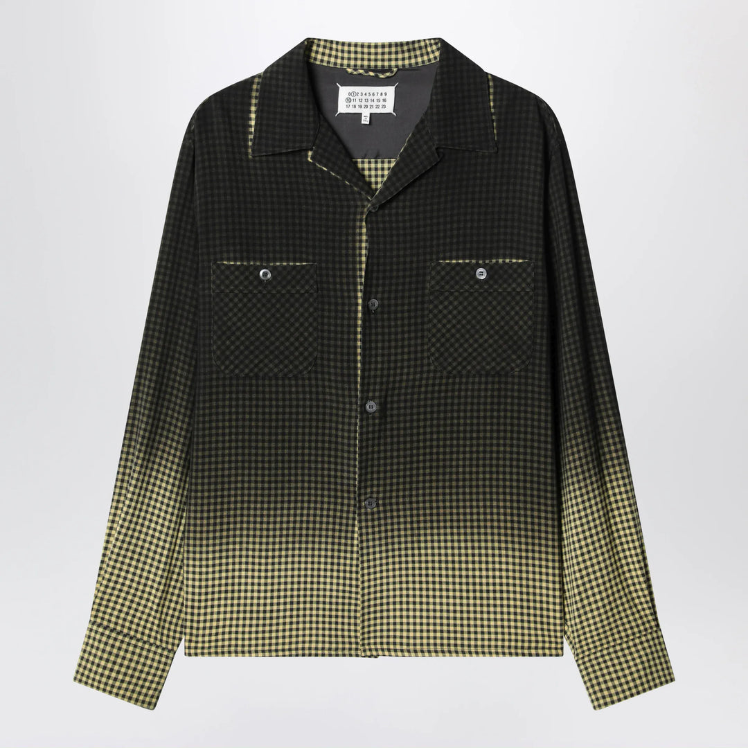Maison Margiela - Gradient check viscose shirt in yellow and black