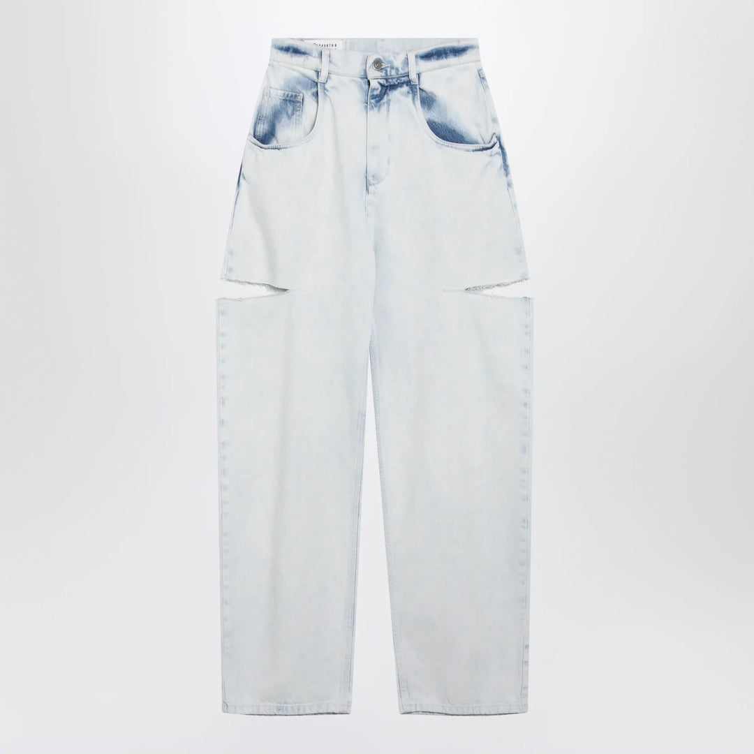 Maison Margiela - Blue Faded Cotton Jeans with Cut-Out Details Brand 26