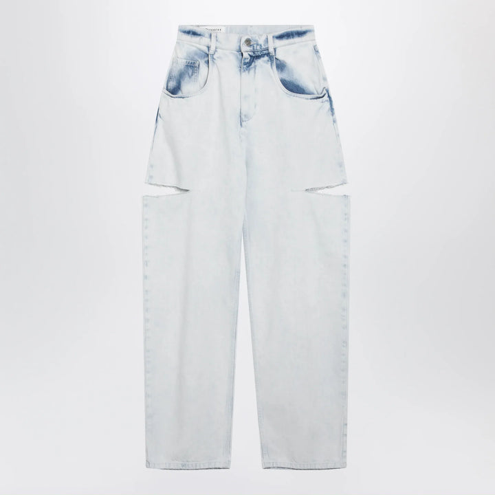 Maison Margiela - Blue Faded Cotton Jeans with Cut-Out Details Brand 26