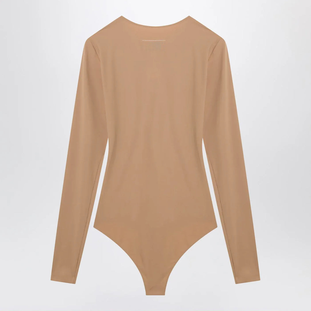MM6 Maison Margiela - Skin-tone bodysuit in lycra jersey Brand Leotards &amp; Unitards M