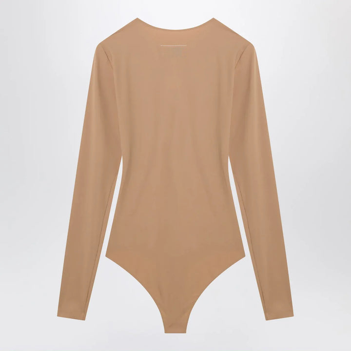 MM6 Maison Margiela - Skin-tone bodysuit in lycra jersey Brand Leotards &amp; Unitards M