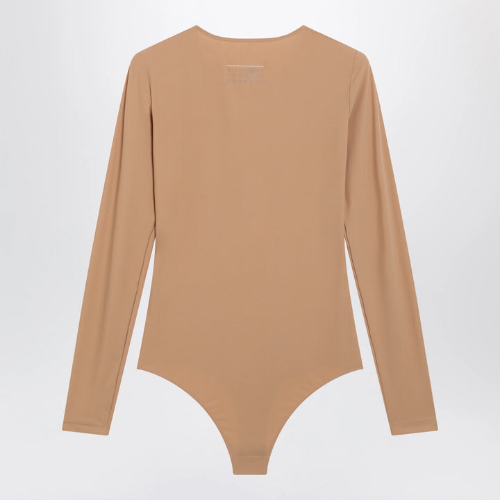 MM6 Maison Margiela - Skin-tone bodysuit in lycra jersey