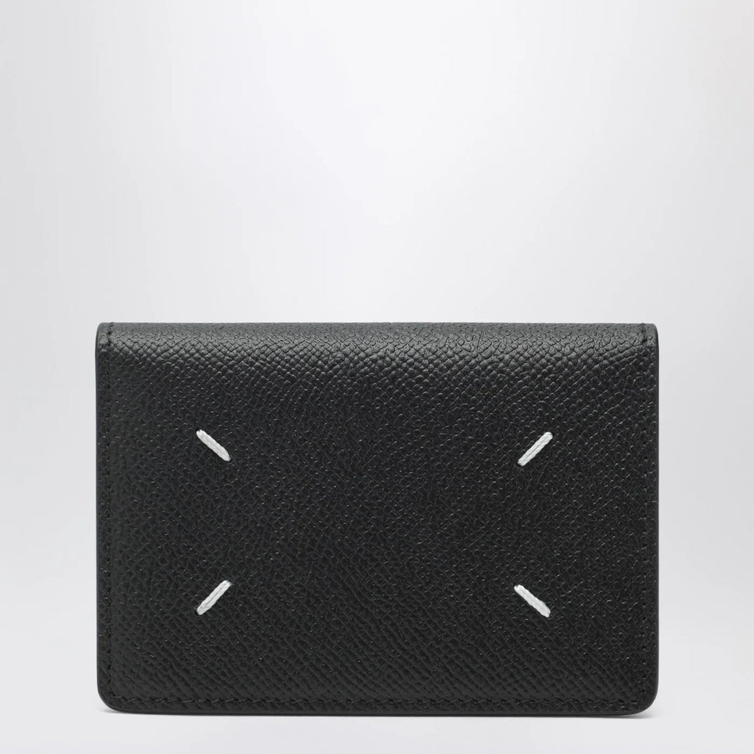 Maison Margiela - Black leather credit card holder