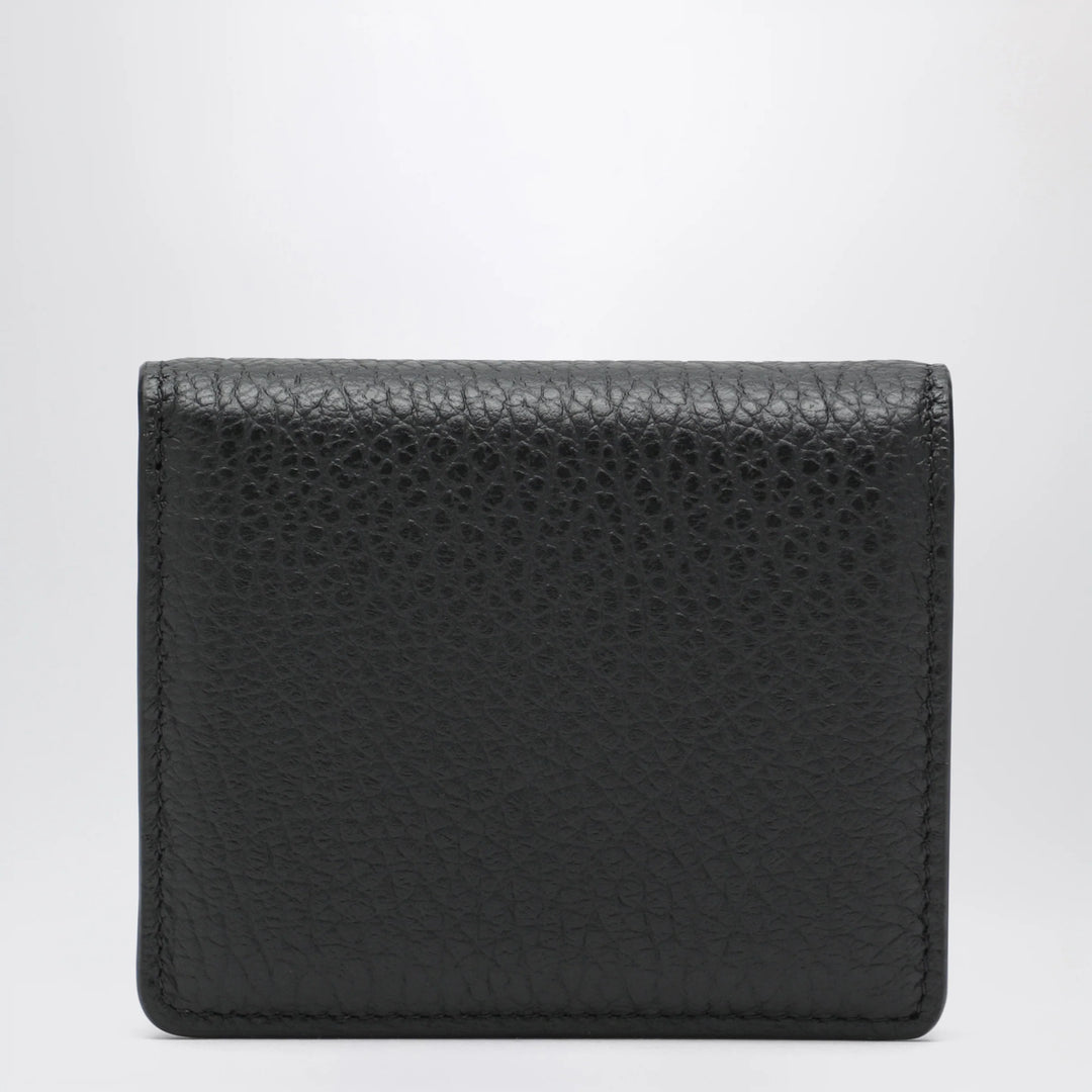 Maison Margiela - Four Stitches compact grained leather card holder in black
