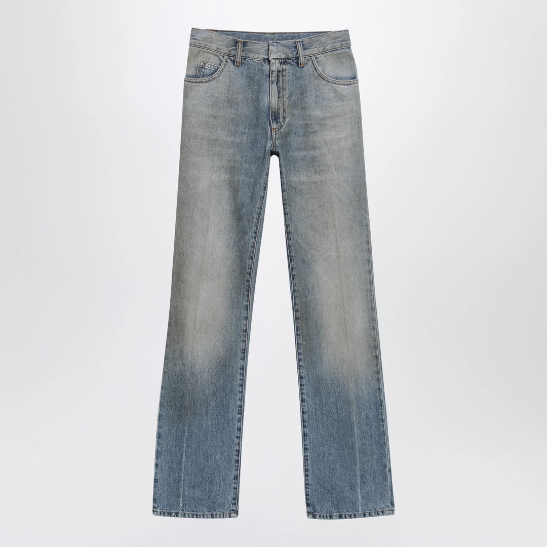 MM6 Maison Margiela - Straight-leg high-waist cotton jeans in medium blue