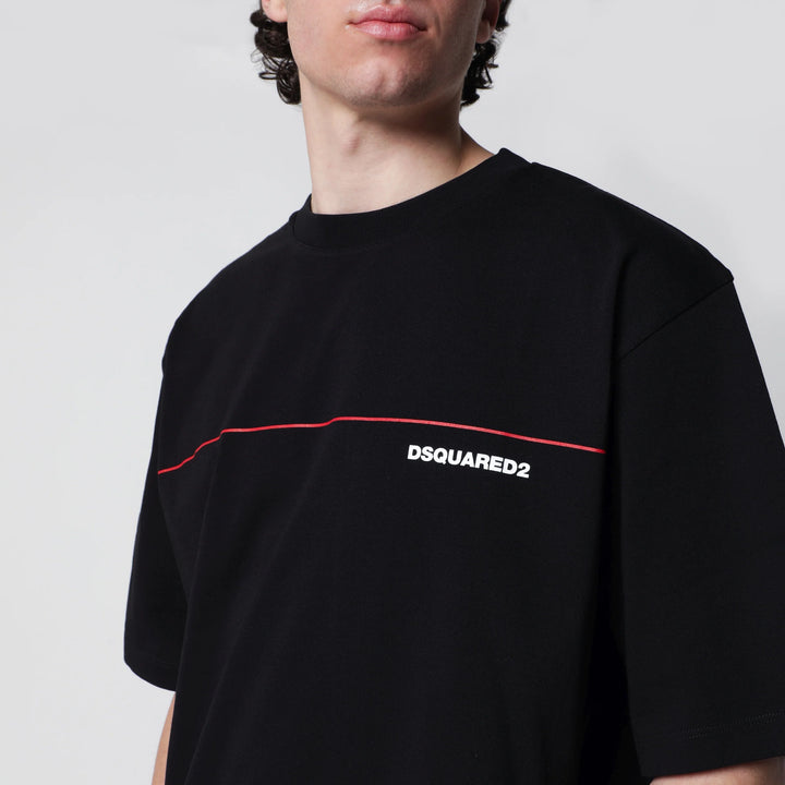 Dsquared2 - Loose-fit cotton jersey T-shirt with logo in black