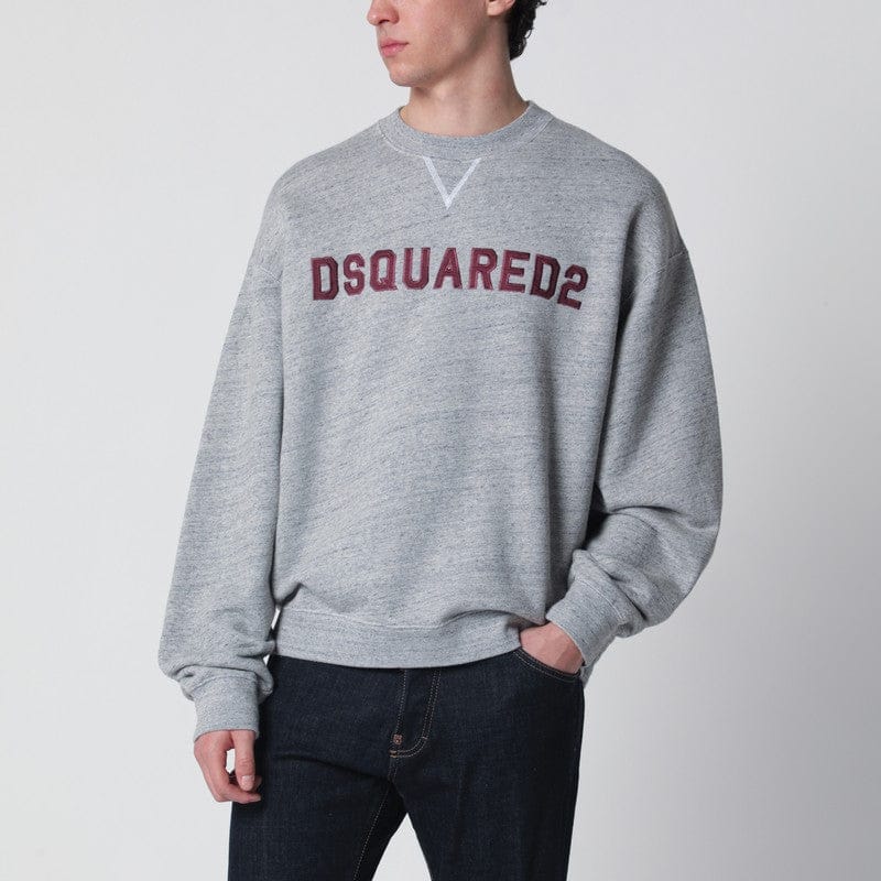 Shirts & Tops Dsquared2 - Grey melange sweatshirt with logo embroidery - M Brand