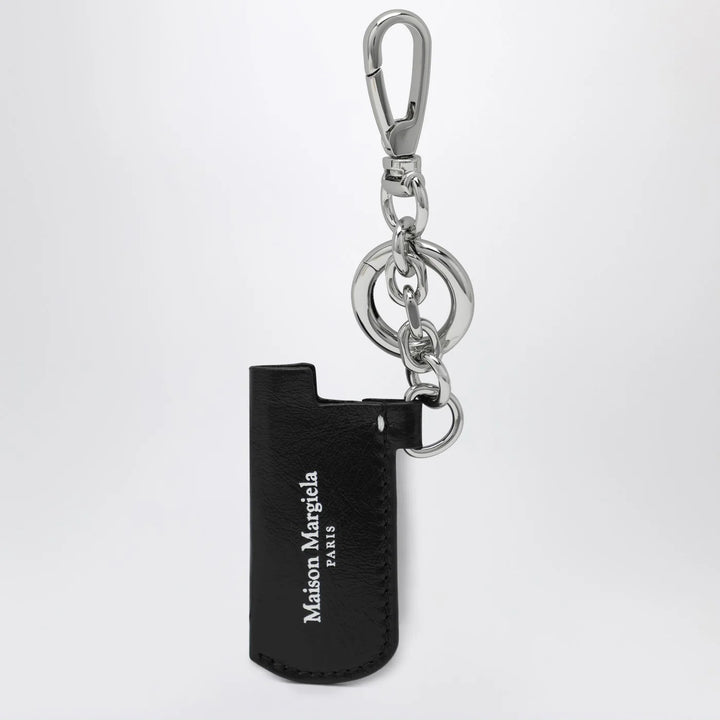 Maison Margiela - Black leather key holder with logo