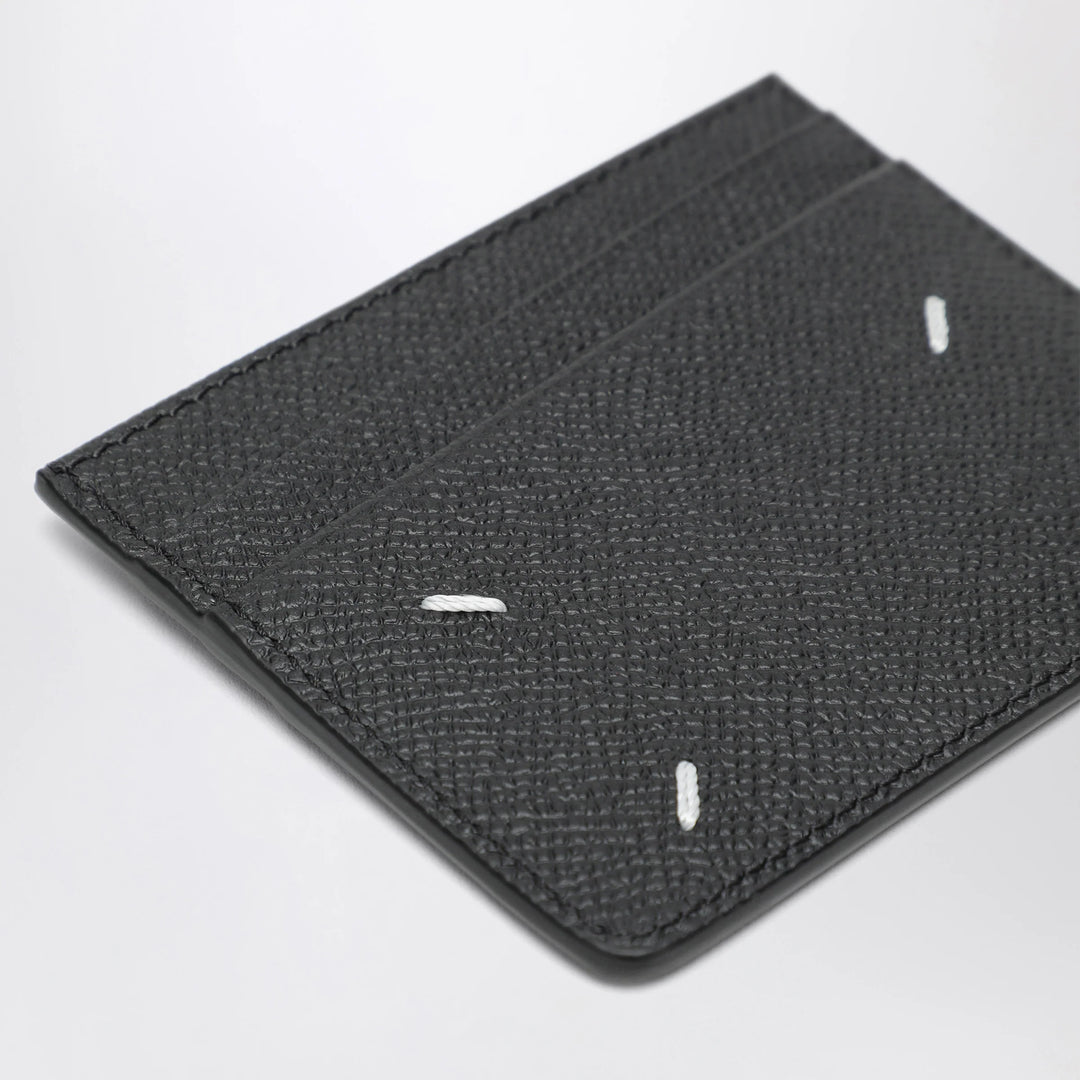 Maison Margiela - Four Stitches Card Holder in Black Calf Leather