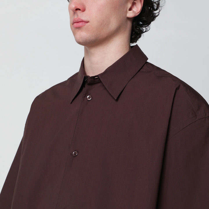 STUDIO NICHOLSON - Brown cotton poplin shirt