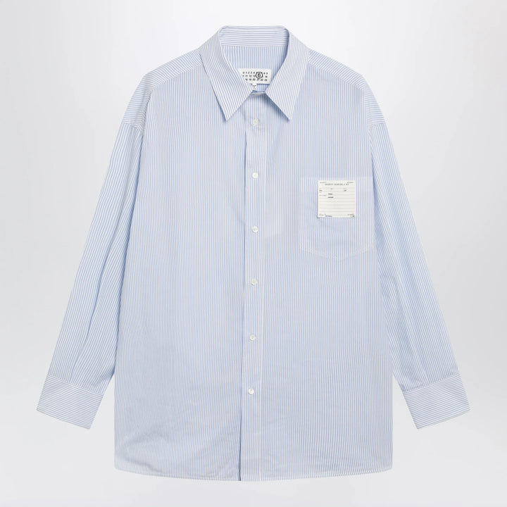 MM6 Maison Margiela - White/light blue striped cotton shirt