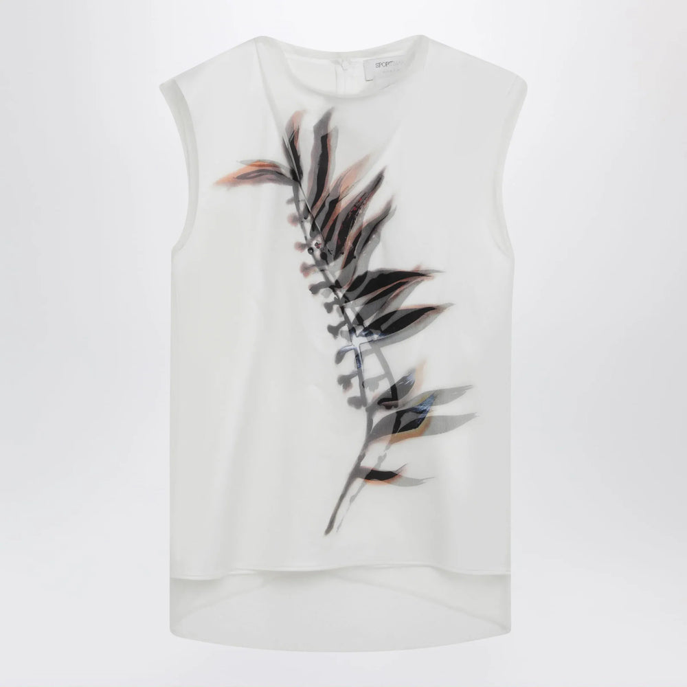 Sportmax - White double-layer top in satin and tulle Brand Shirts & Tops S