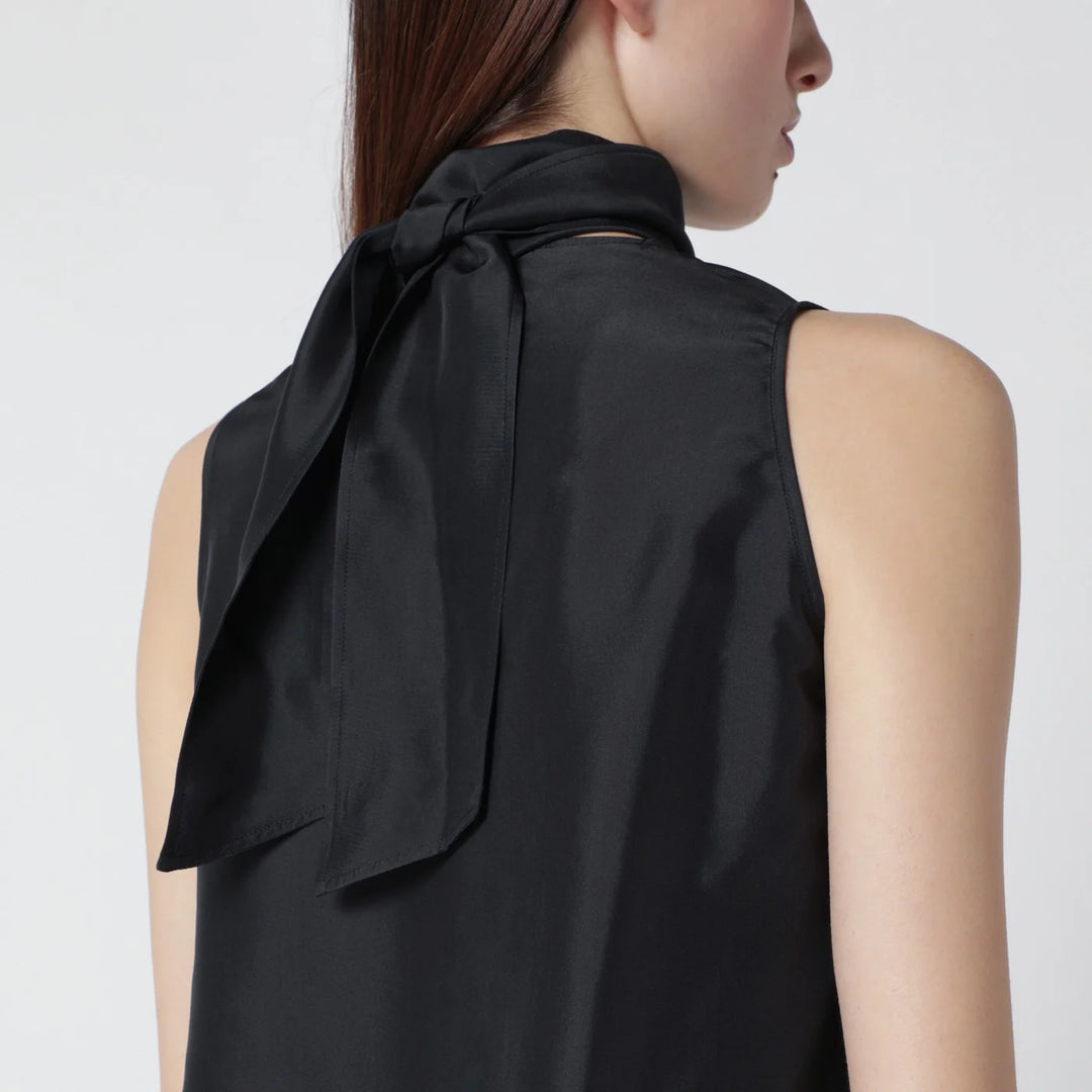 Durazzi Milano - Dark grey silk tank top with scarf