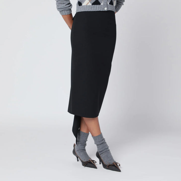 TheLatest - Black cotton midi skirt
