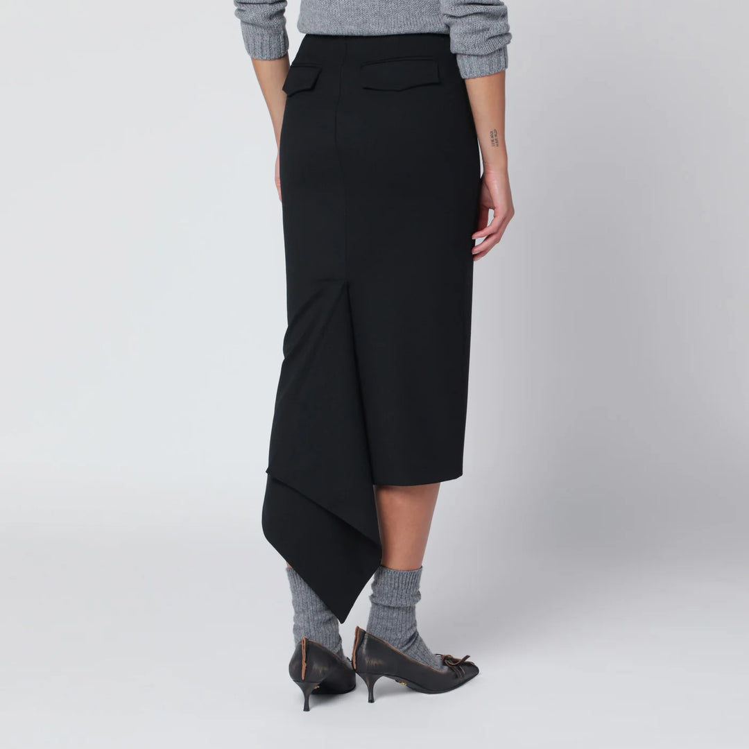 TheLatest - Black cotton midi skirt